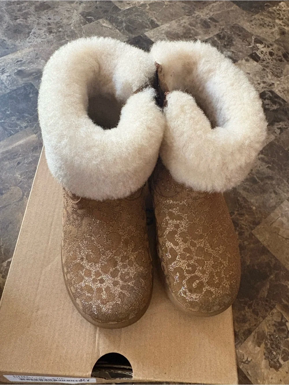 UGG Glitter Leopard Shearling Bootie